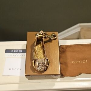Gucci Metallic Gold Shoe Keychain